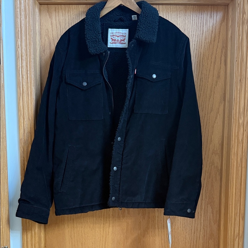 Levi's Men's Dark Jacket with Sherpa Collar
